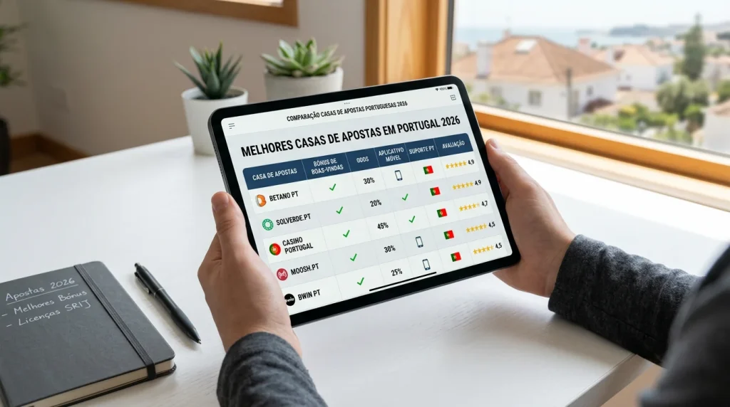 Comparação atualizada das casas de apostas legais em Portugal em 2026
