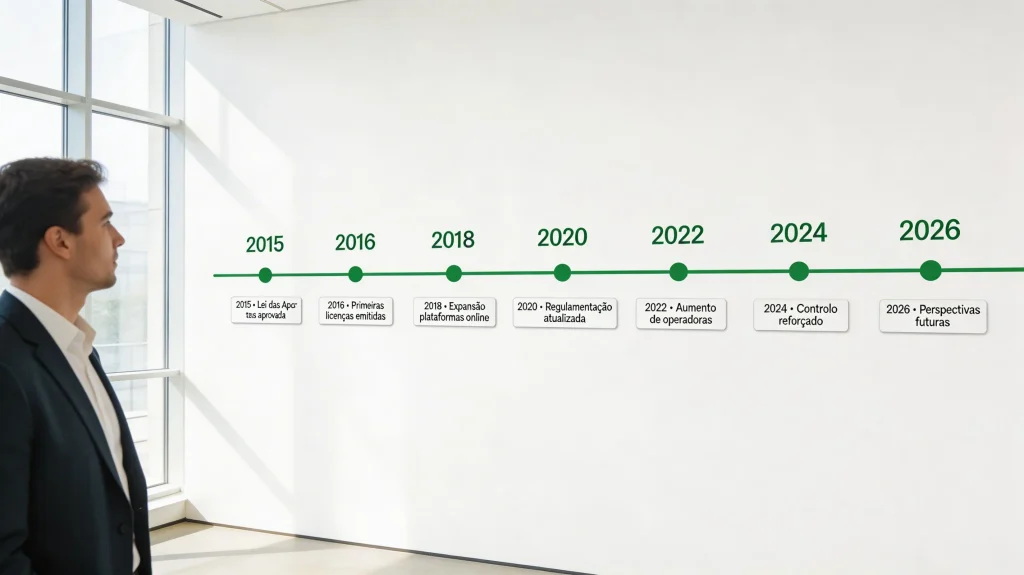 Cronologia da evolução das casas de apostas em Portugal de 2015 a 2026