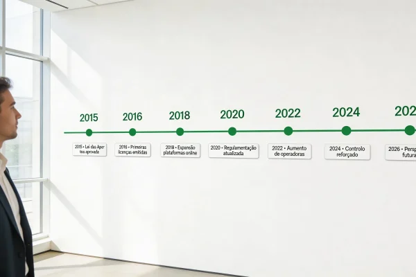 Cronologia da evolução das casas de apostas em Portugal de 2015 a 2026
